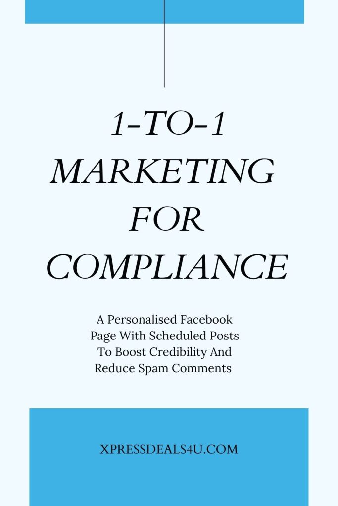 An infographic in blue showing the word 1-to1 marketing for compliance 